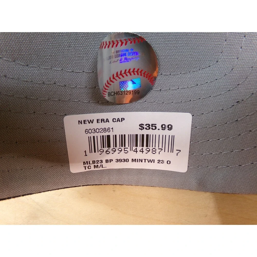New‎ Era 39Thirty Black Cap Hat Size Med/Lrg MLB Minnesota Twins New